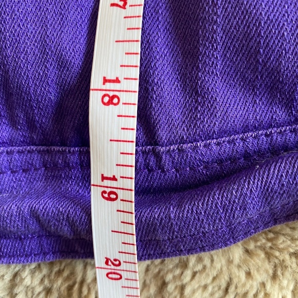 One World Purple Denim Jacket with Metal Studded Detail, Size M - Picture 7 of 12